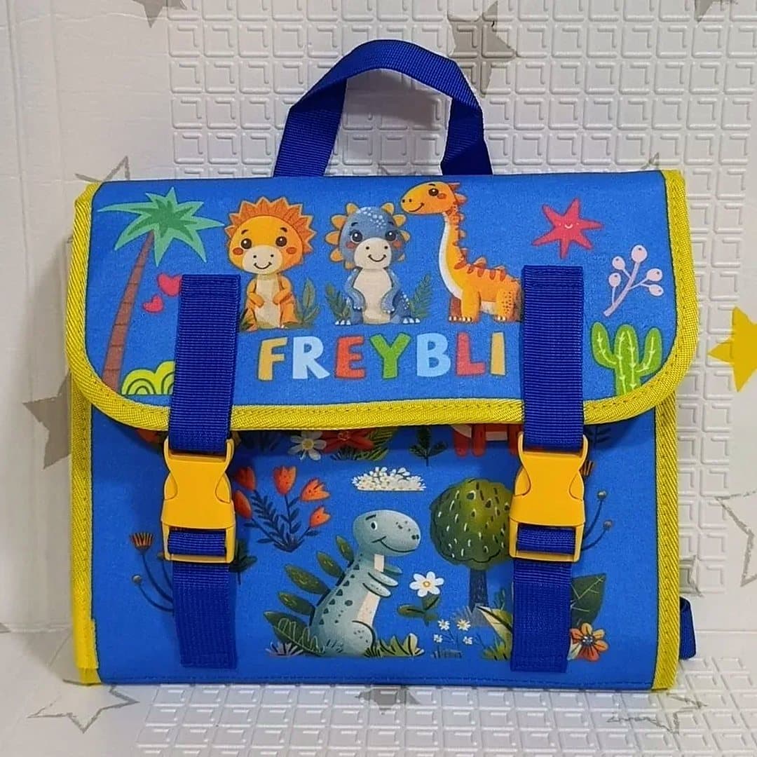 Cartable d'activités éducatives en feutrine, bleu
