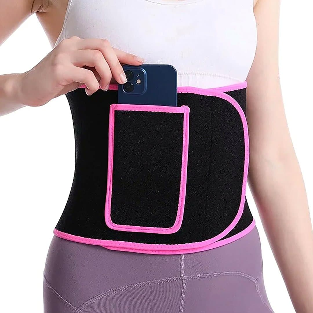 Ceinture de sport abdominale ZXF-26 noir et rose