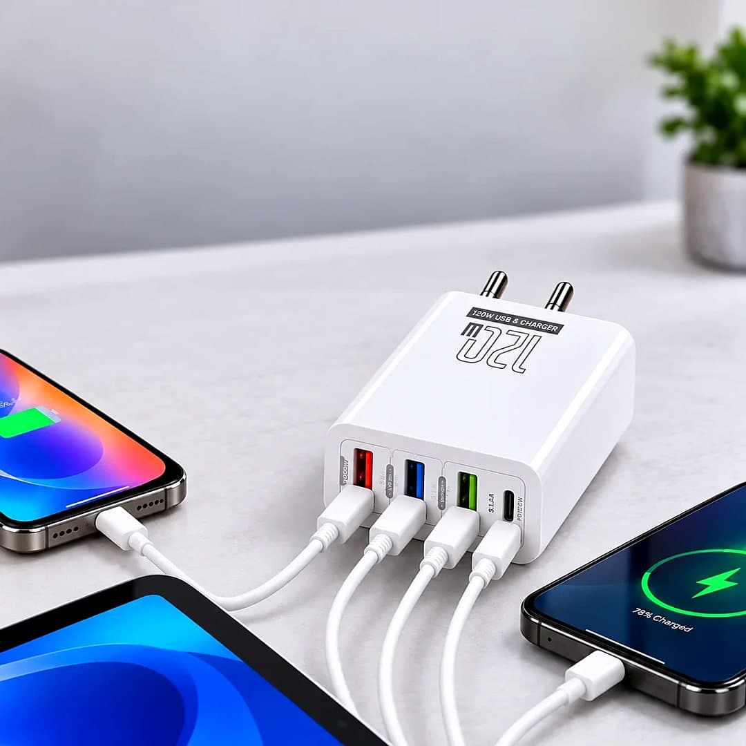 Chargeur secteur multiports blanc 70-3A4C