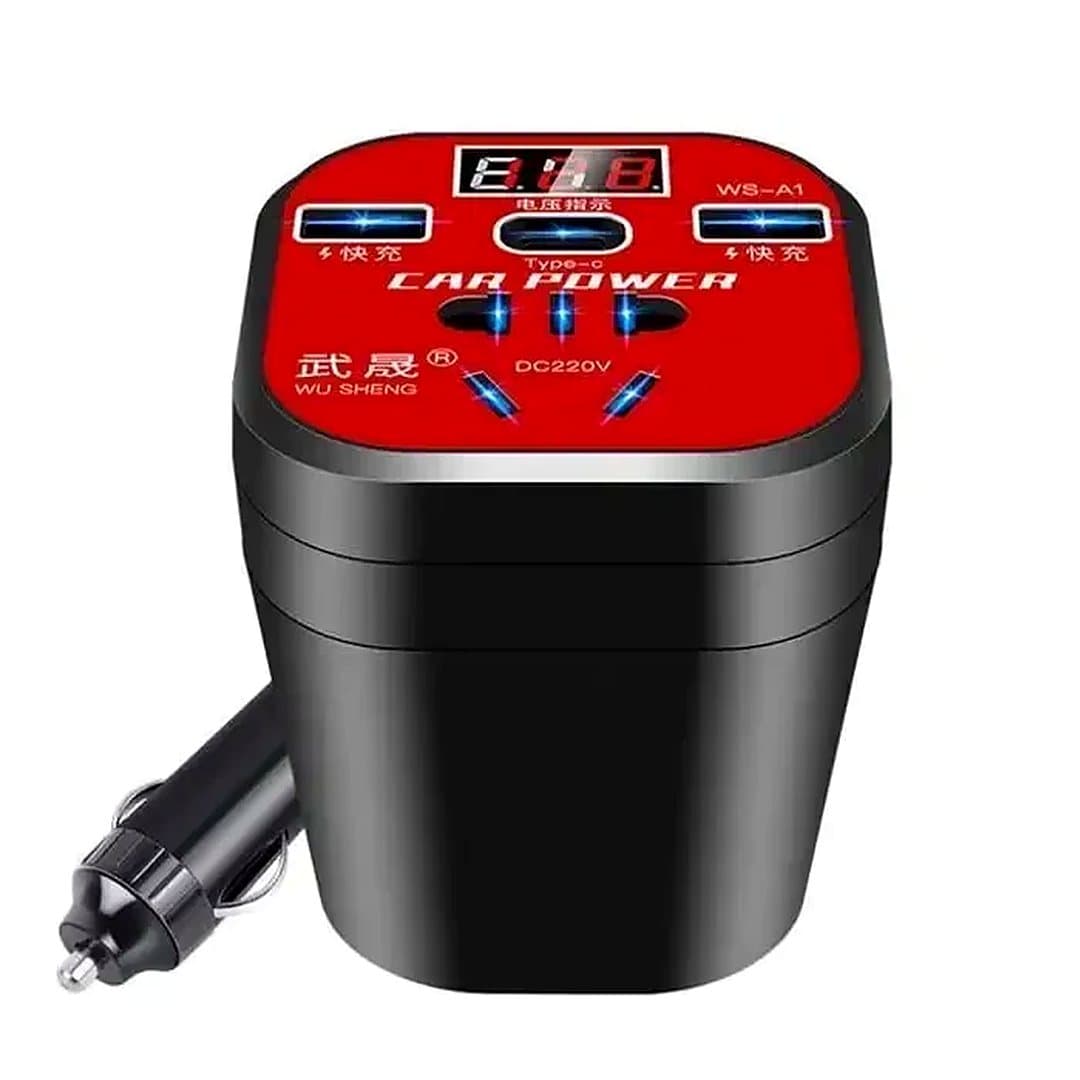 Convertisseur voiture multifonction : prise, USB et Type-C