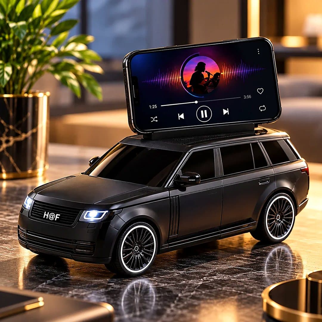 Enceinte en forme de voiture 4x4 noire