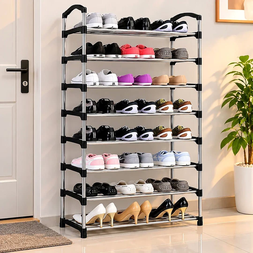 Étagère à chaussures ouverte, 6 ou 8 niveaux