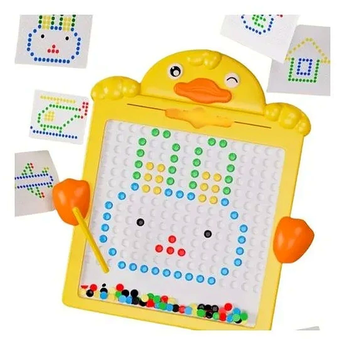 Jeu de perles colorées avec plateau canard 00428