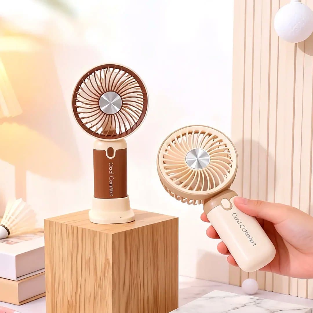 Mini ventilateur à main rechargeable, 3 vitesses