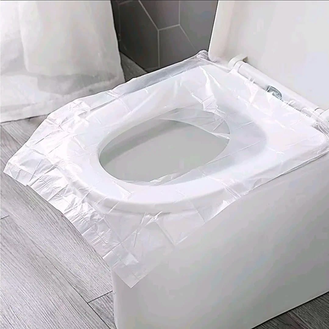 Protège-siège WC jetable transparent, pack de 50