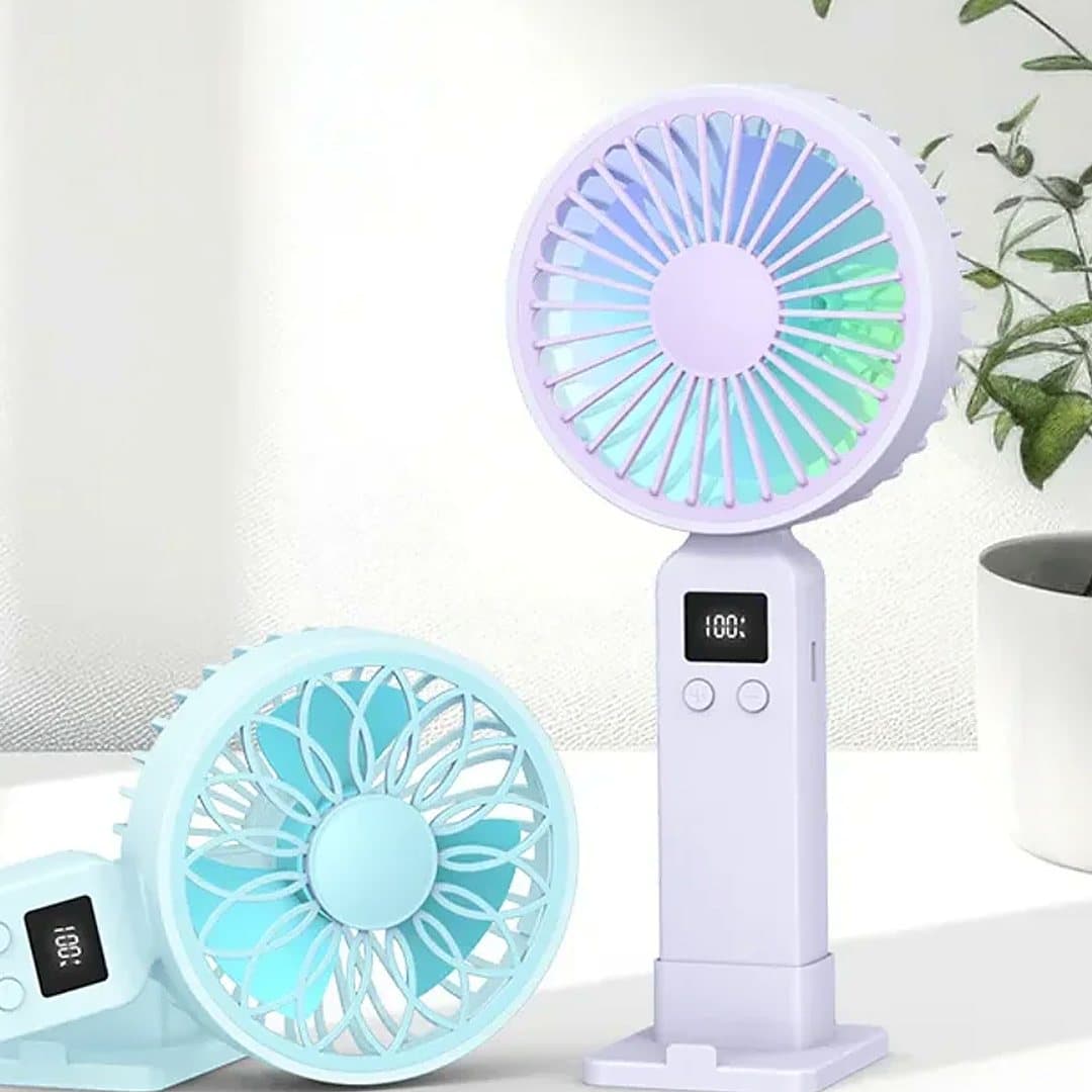 Ventilateur à main rechargeable avec écran digital