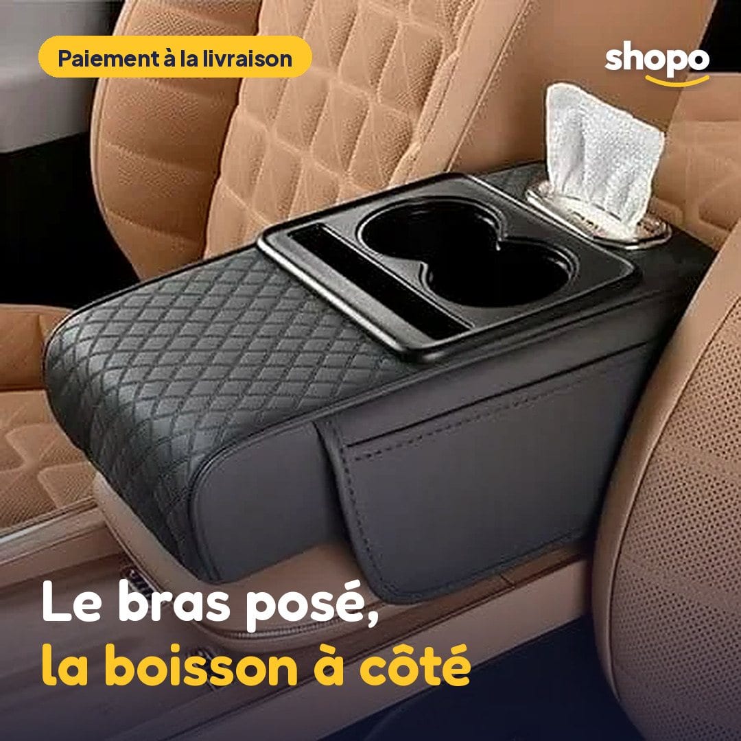Accoudoir voiture matelassé avec porte-gobelets, photo 1