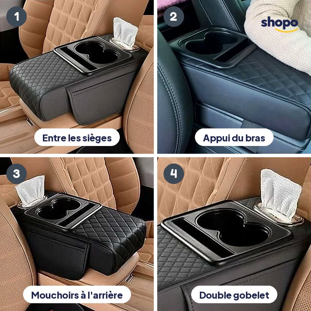 Accoudoir voiture matelassé avec porte-gobelets, photo 3