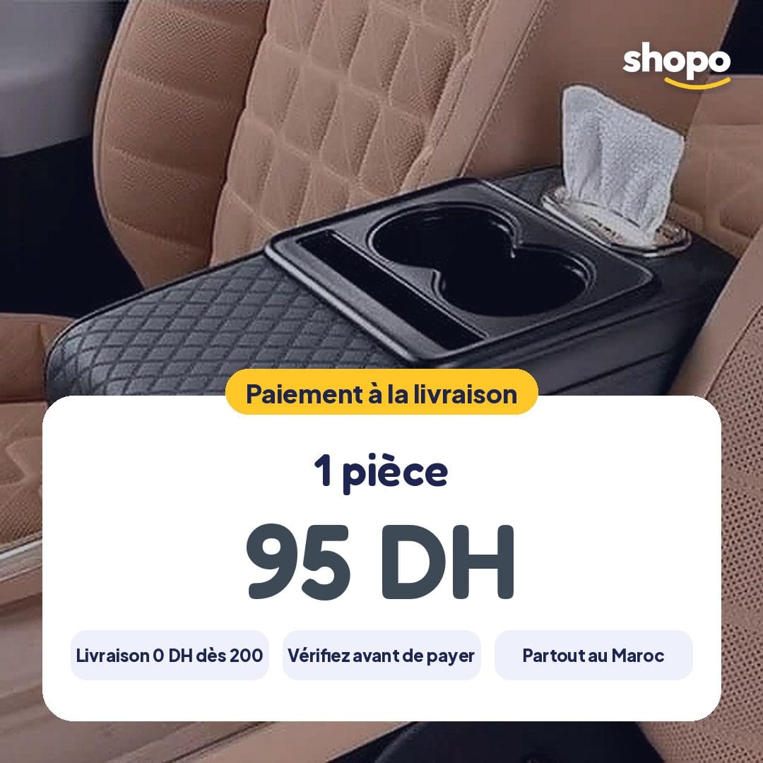 Accoudoir voiture matelassé avec porte-gobelets, photo 6