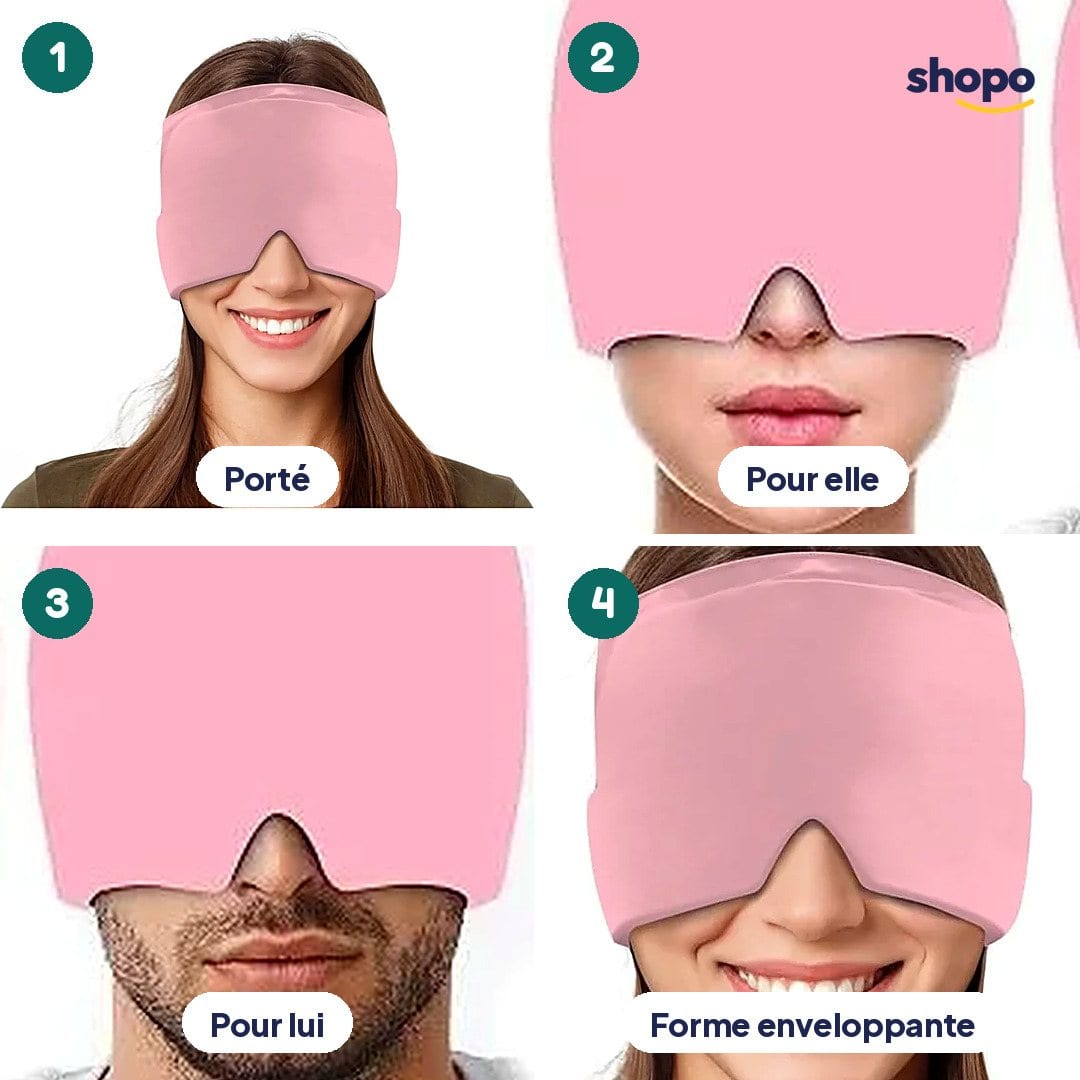 Bandeau de repos rose qui couvre le front et les yeux, photo 3