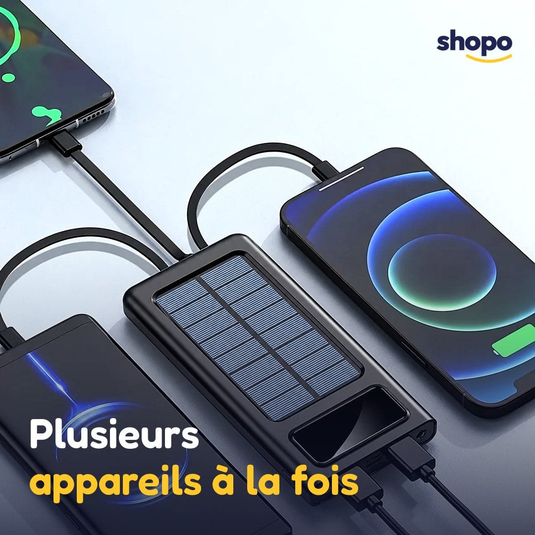 Batterie externe solaire avec câbles intégrés, photo 4