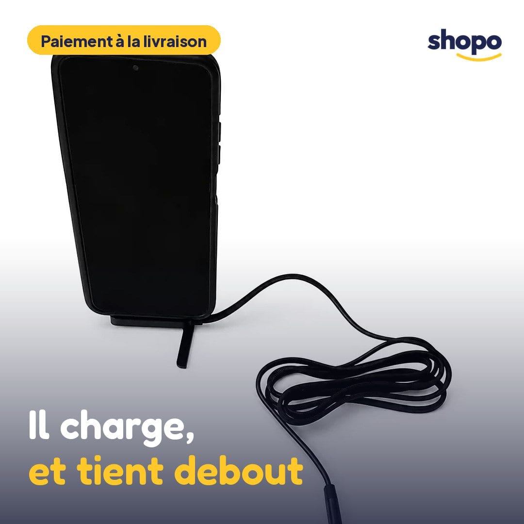 Câble Type-C avec support téléphone pliable, photo 1