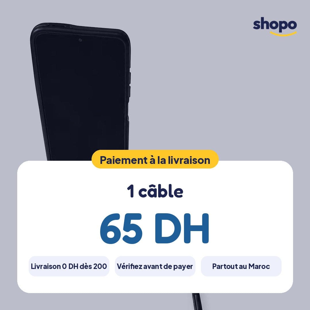 Câble Type-C avec support téléphone pliable, photo 6