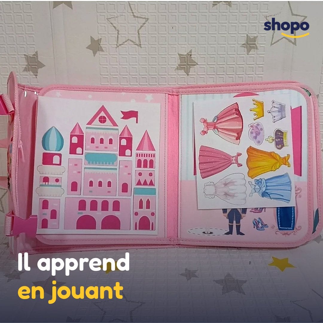 Cartable d'activités éducatives en feutrine, rose, photo 4