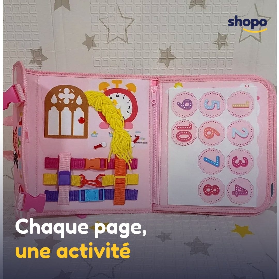 Cartable d'activités éducatives en feutrine, rose, photo 5