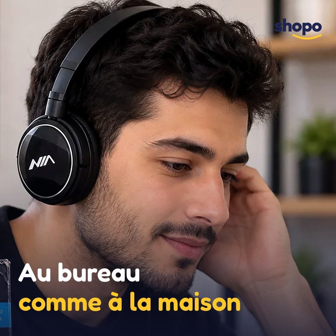 Casque audio noir avec arceau, photo 4