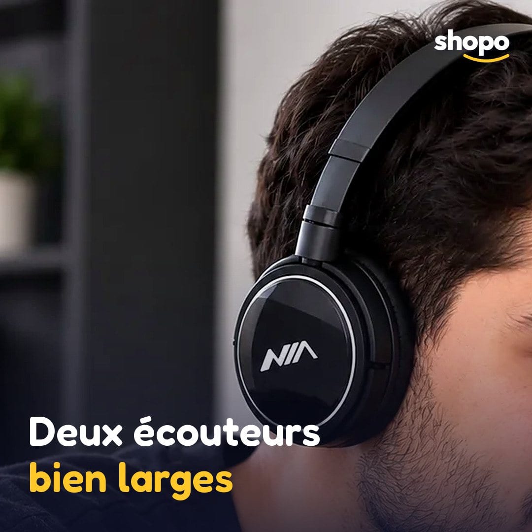Casque audio noir avec arceau, photo 5
