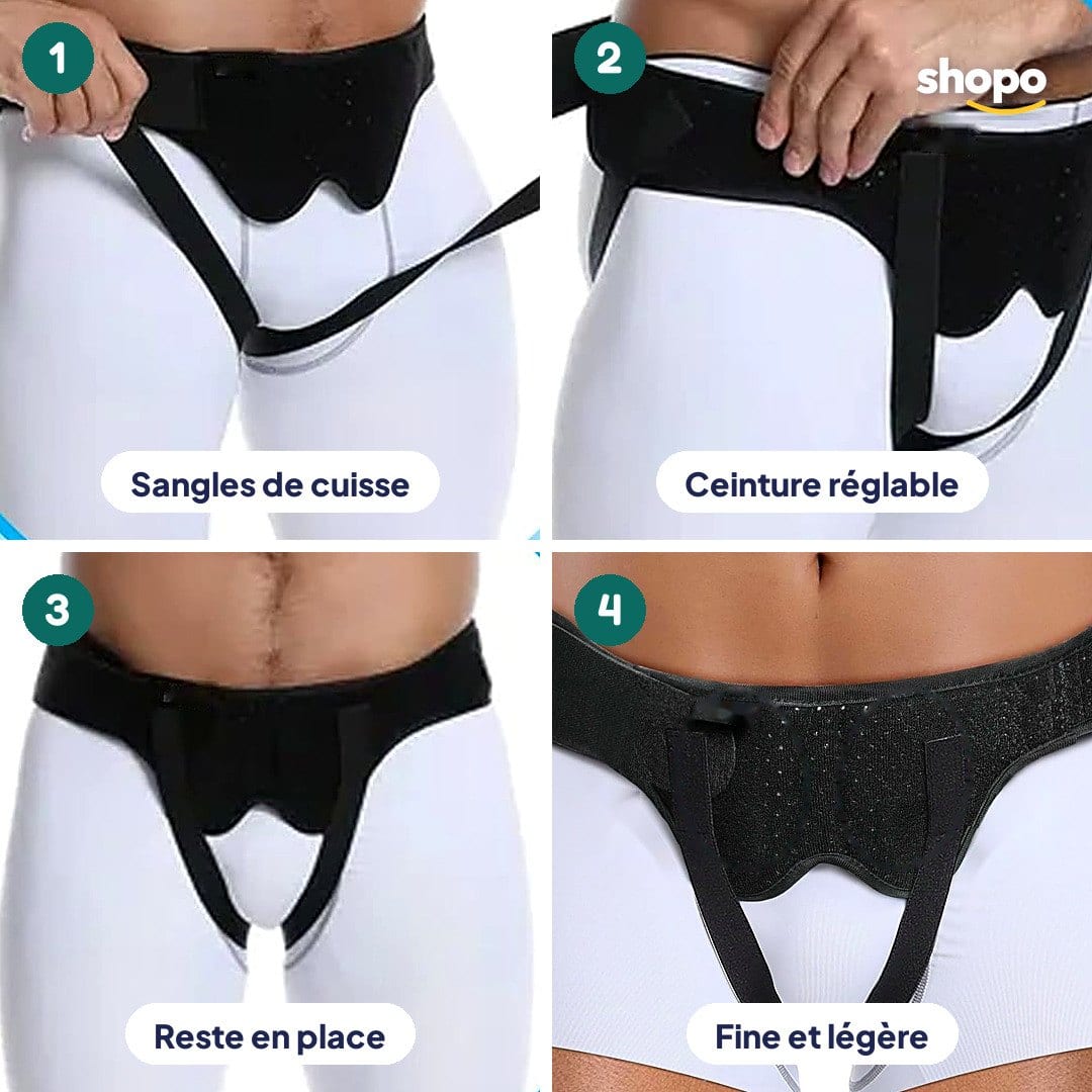 Ceinture herniaire homme/femme, 2 coussinets amovibles, photo 3