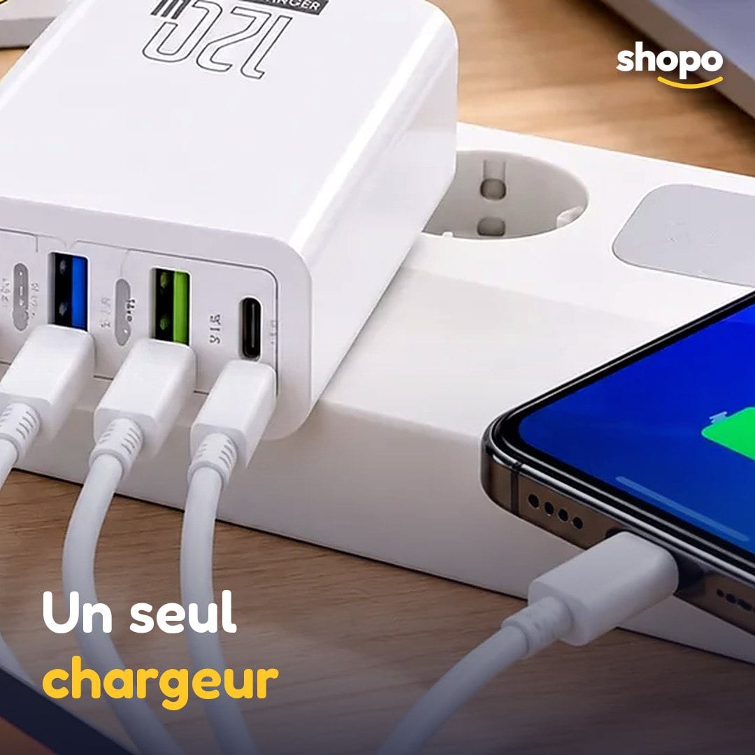 Chargeur secteur multiports blanc 70-3A4C, photo 4