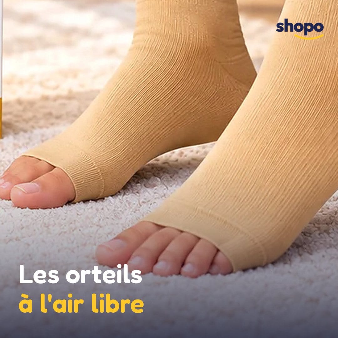Chaussettes de compression zippées, bout ouvert, photo 5