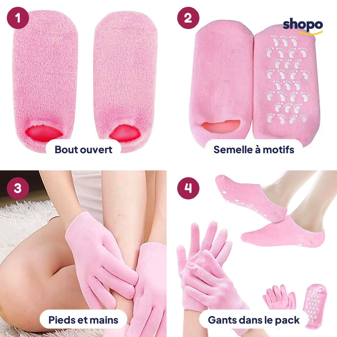 Chaussettes hydratantes au gel, effet spa, photo 3