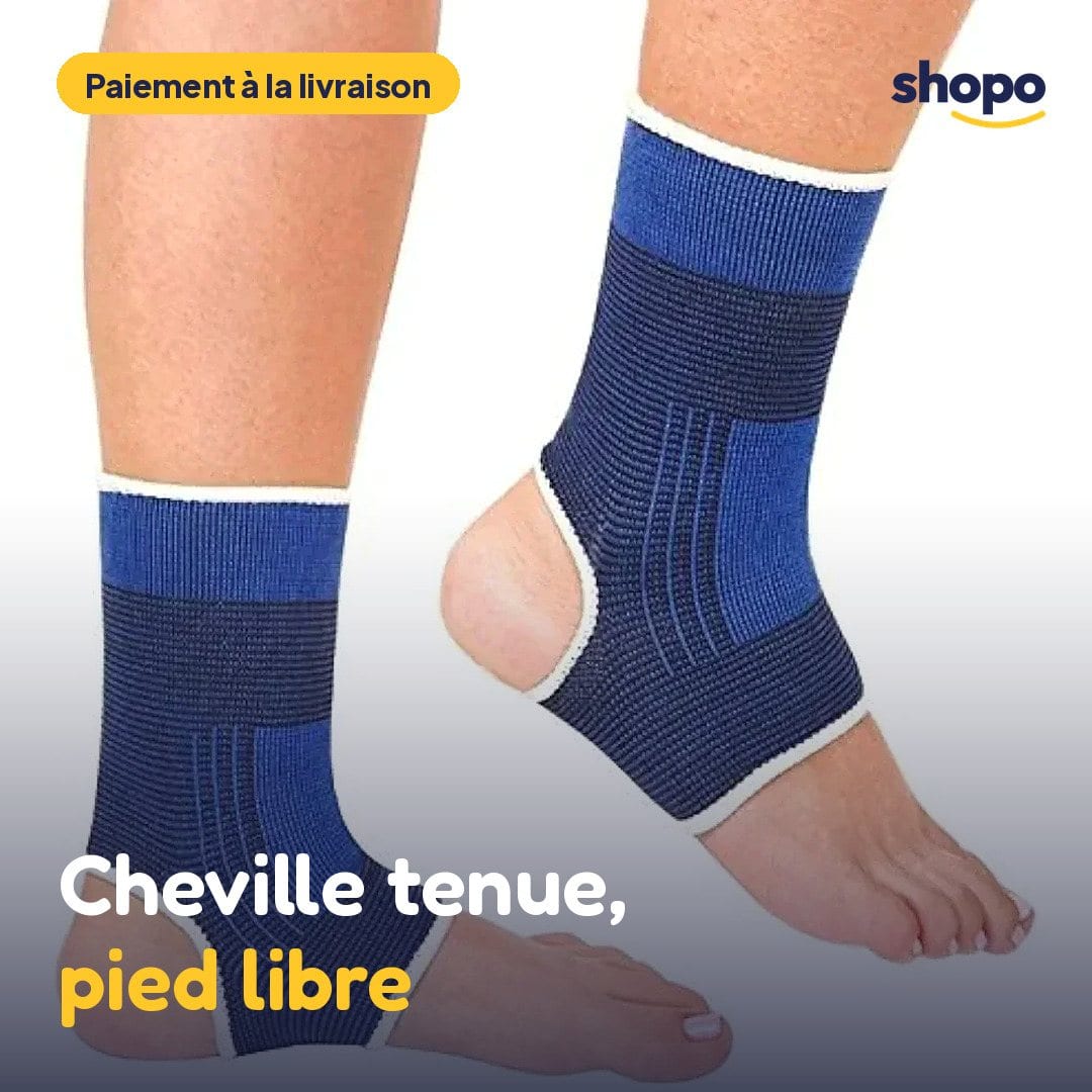 Chevillère élastique bleue, talon ouvert, photo 1