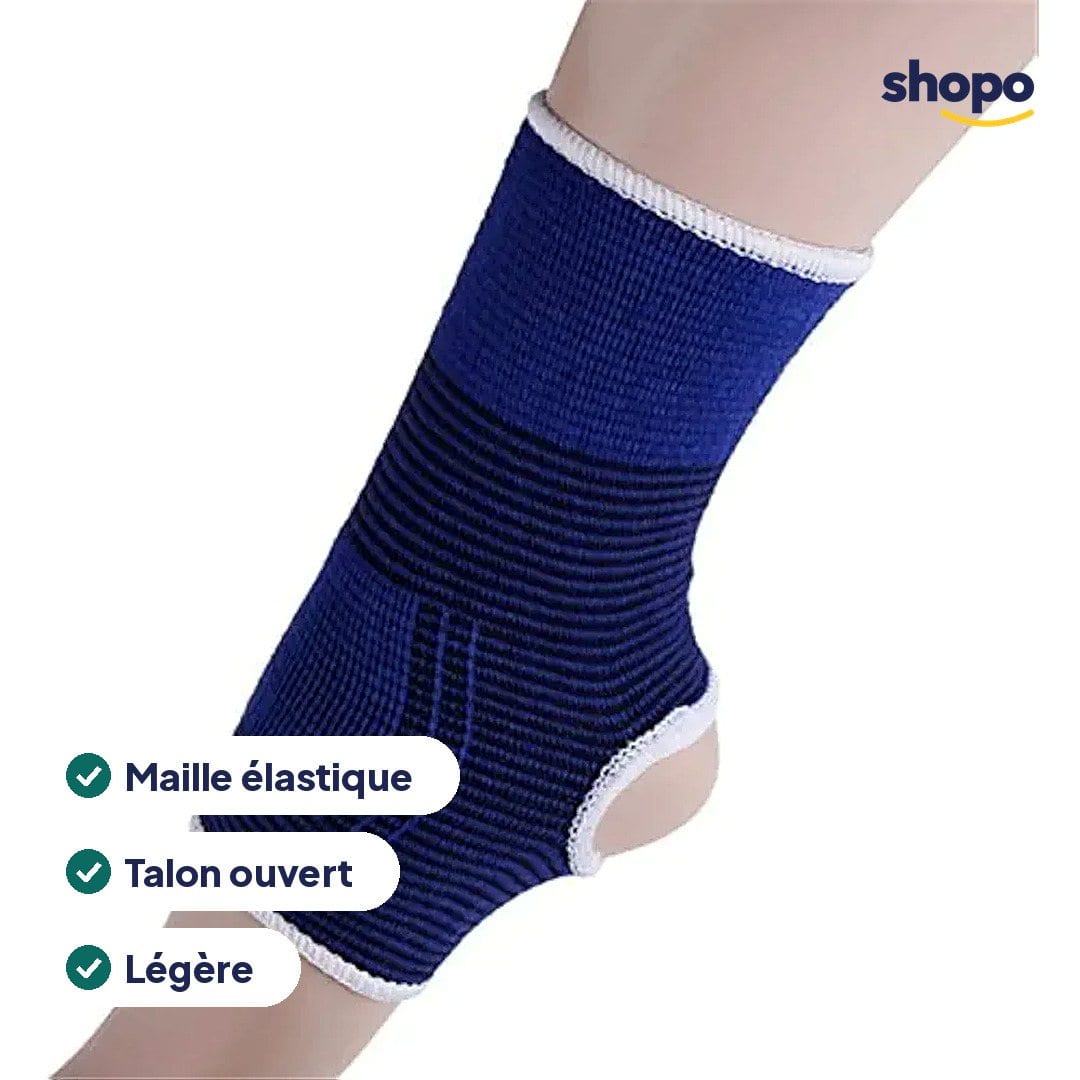 Chevillère élastique bleue, talon ouvert, photo 2