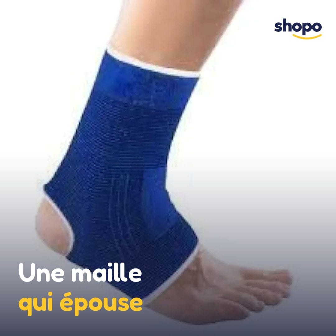 Chevillère élastique bleue, talon ouvert, photo 5