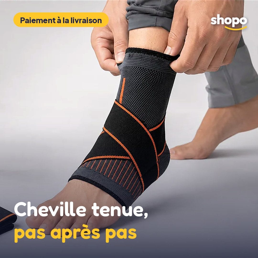Chevillère de compression à sangles croisées, noire, photo 1