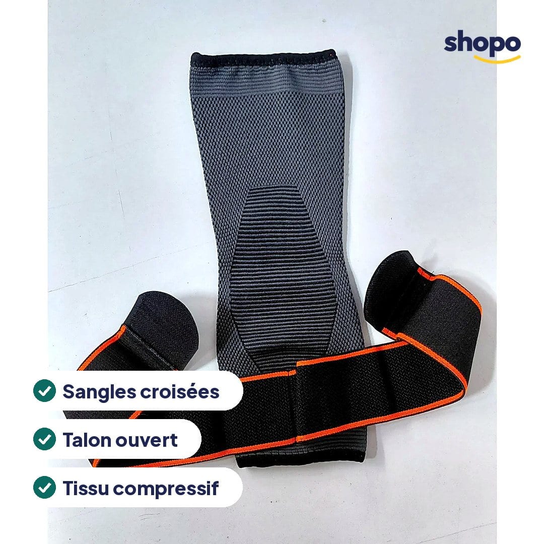 Chevillère de compression à sangles croisées, noire, photo 2