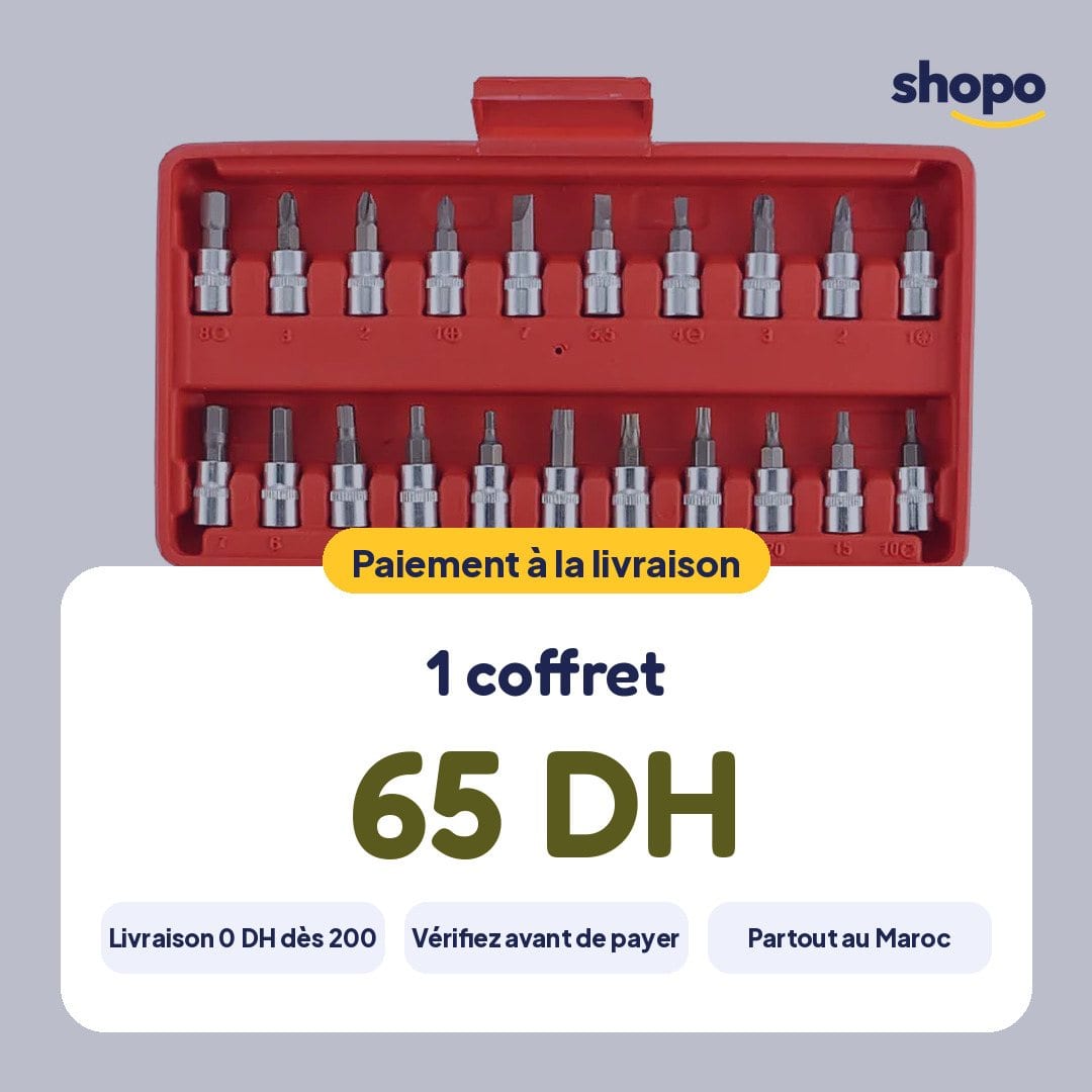 Coffret de clés à douilles avec cliquet, mallette rouge, photo 6