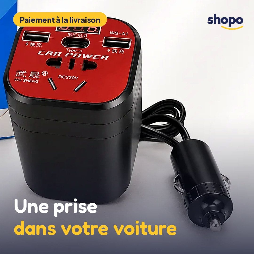 Convertisseur voiture multifonction : prise, USB et Type-C, photo 1