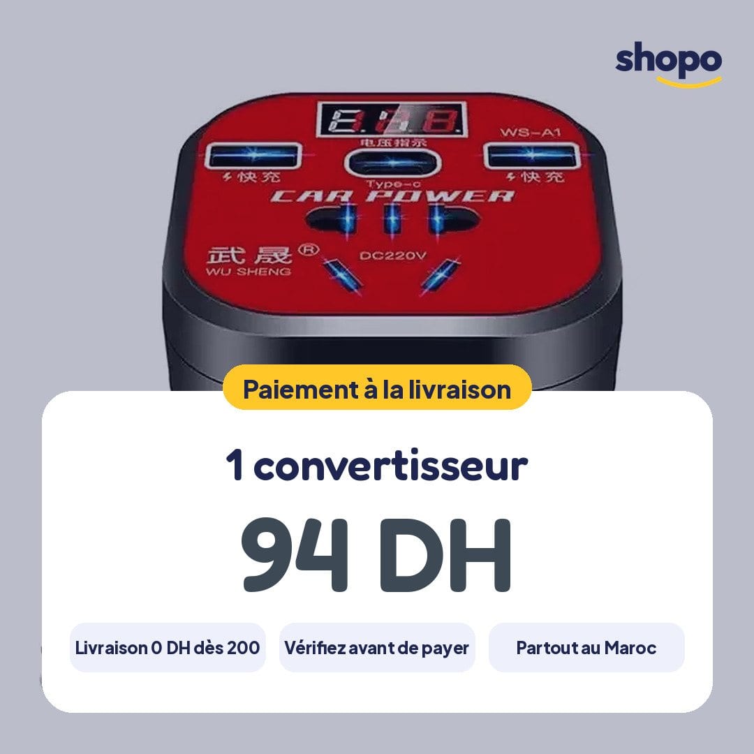 Convertisseur voiture multifonction : prise, USB et Type-C, photo 6