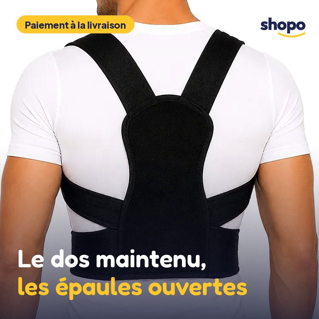 Correcteur de posture dos, panneau mesh et sangles, photo 1