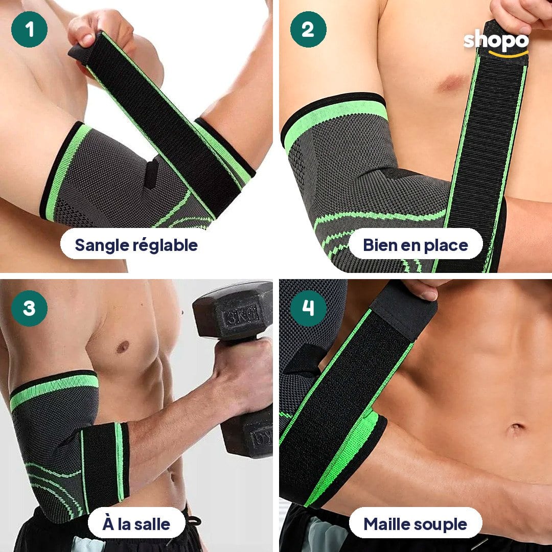 Coudière de compression à sangle, grise et verte, photo 3