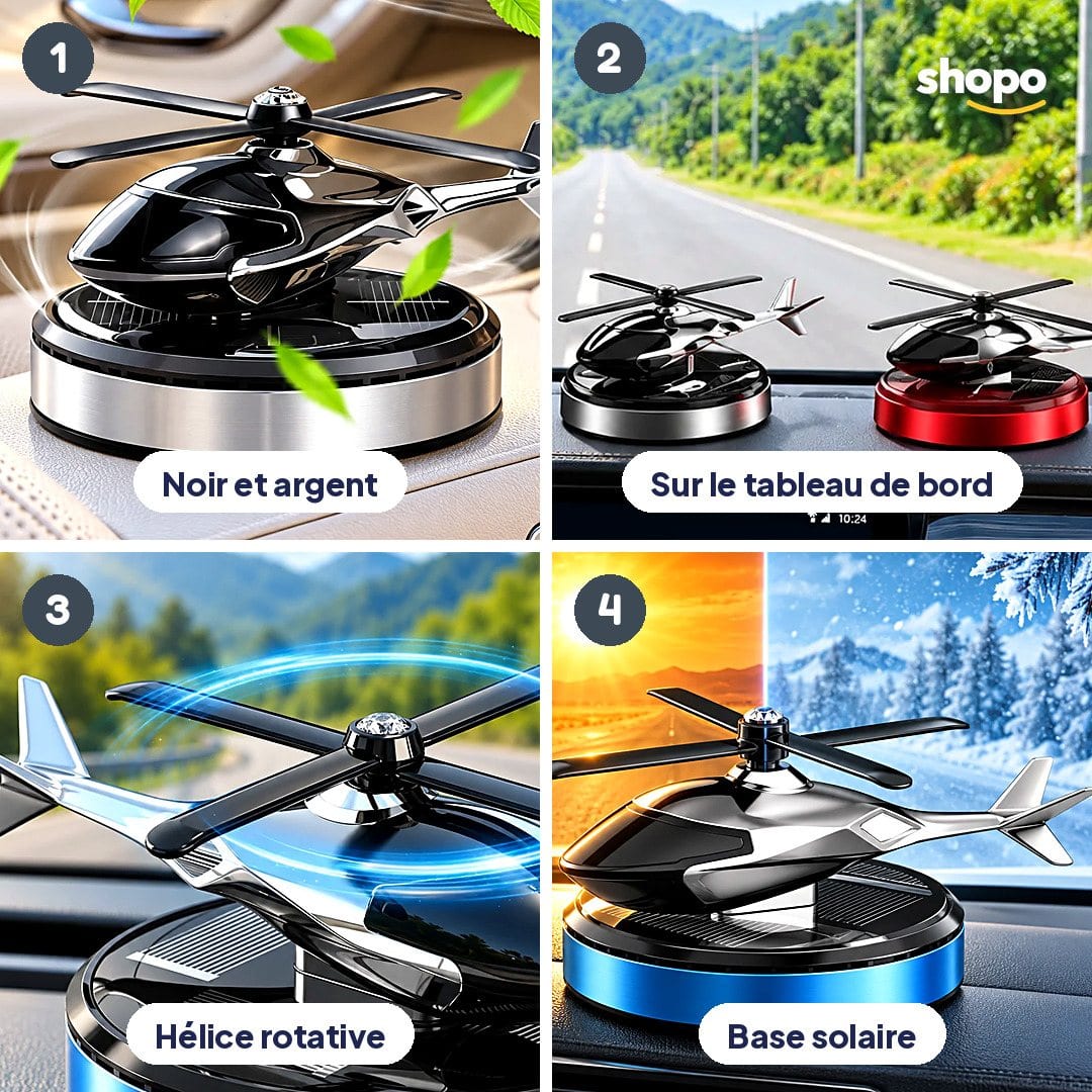 Diffuseur de parfum voiture hélicoptère solaire, photo 3