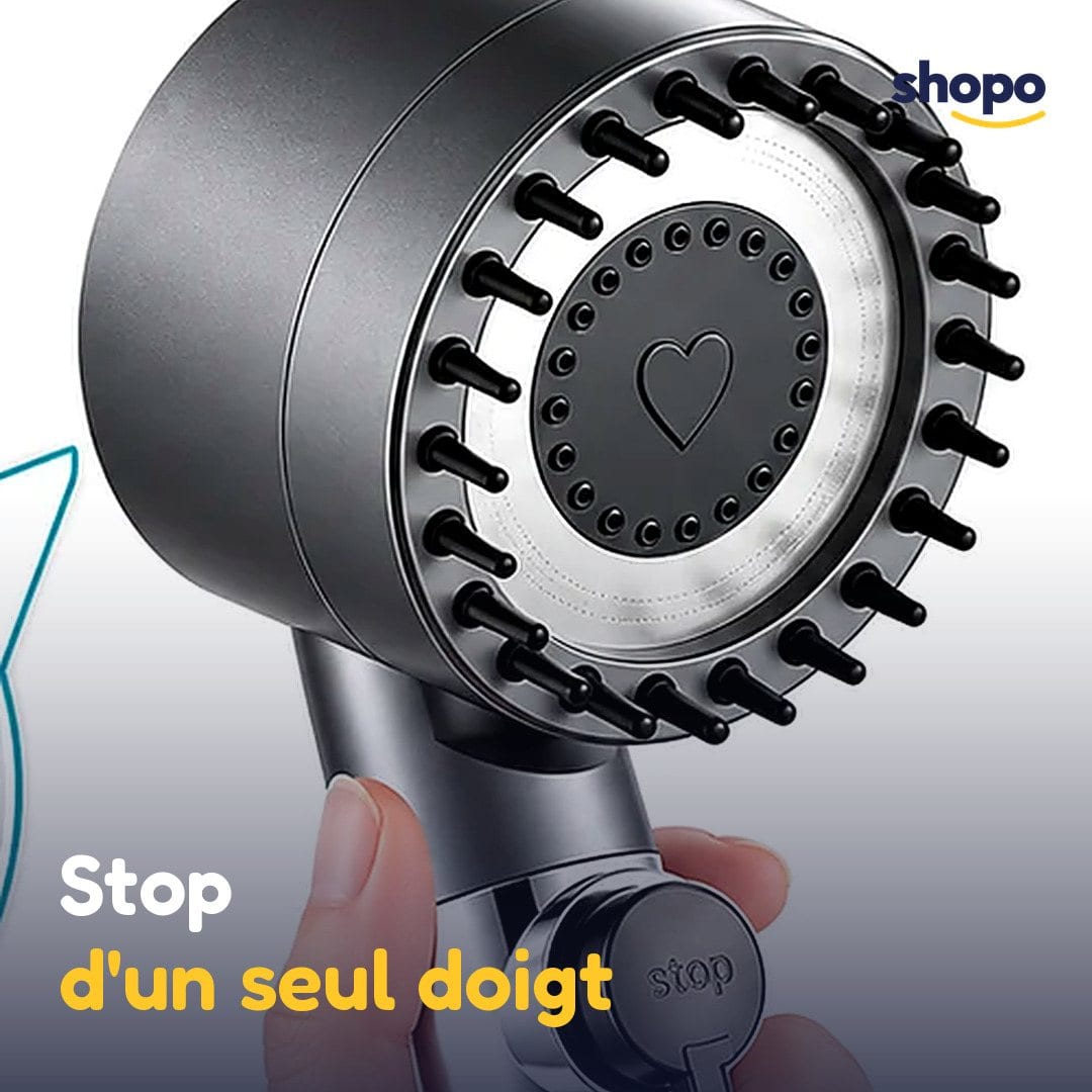 Douchette filtrante multi-jets avec bouton stop, photo 4