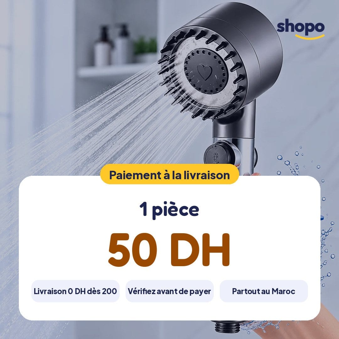 Douchette filtrante multi-jets avec bouton stop, photo 6