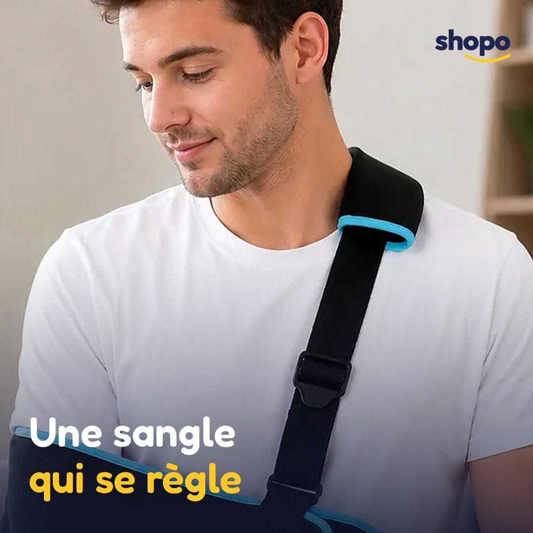 Écharpe de bras ajustable noire à bord bleu, photo 4