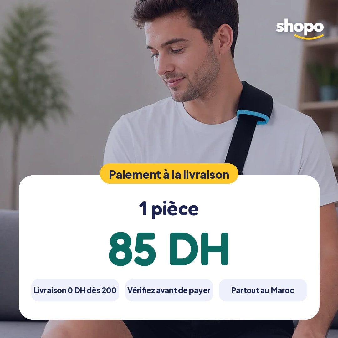 Écharpe de bras ajustable noire à bord bleu, photo 6