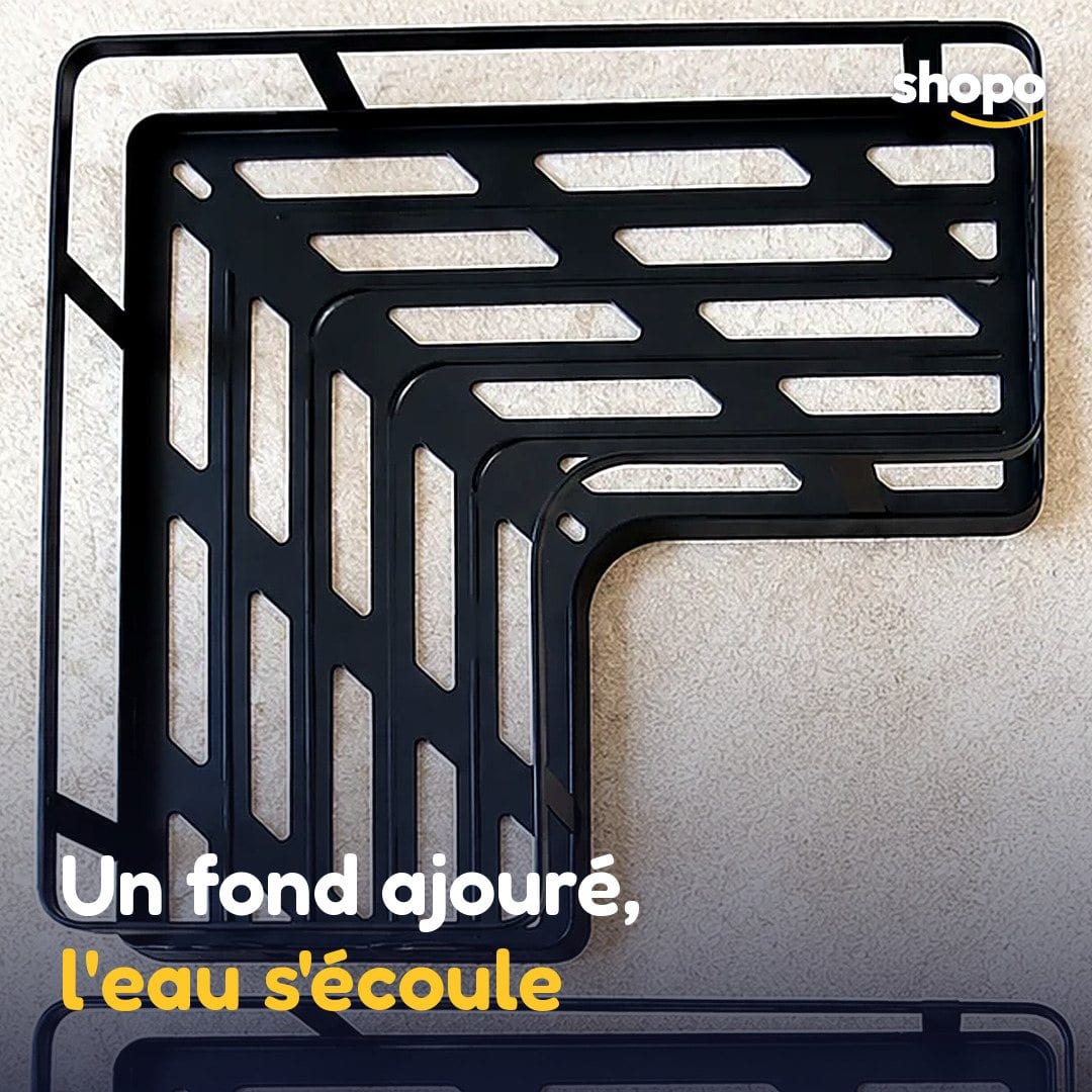 Étagères d'angle noires salle de bain, sans perçage, photo 4