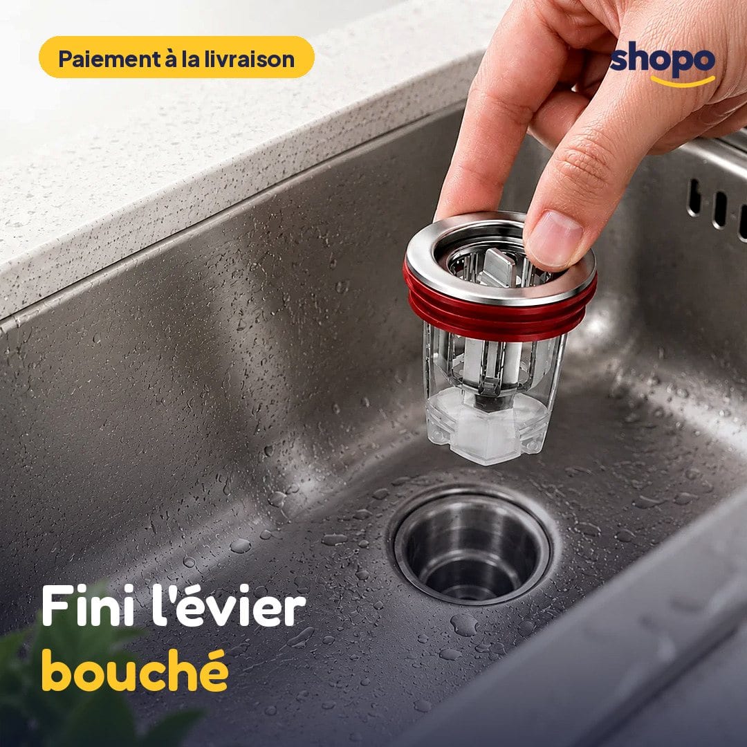 Filtre d'évier anti-bouchage avec panier transparent, photo 1