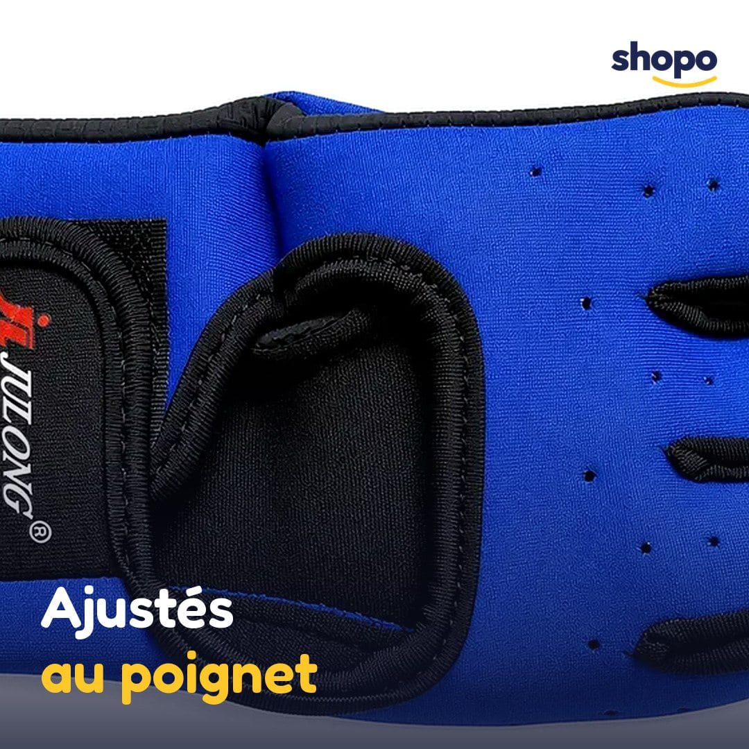 Gants de fitness sans doigts bleu et noir (la paire), photo 5