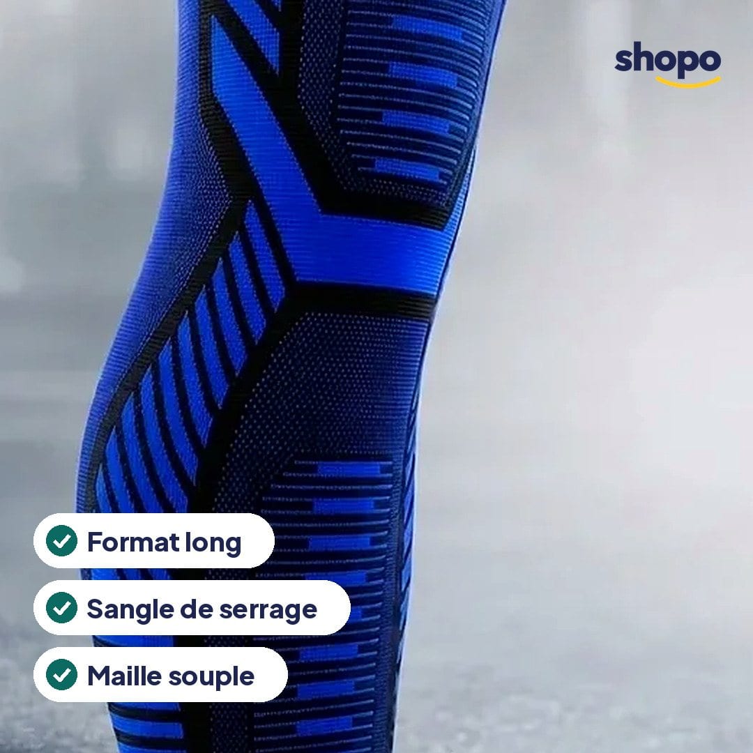 Genouillère de sport longue bleue et noire, photo 2