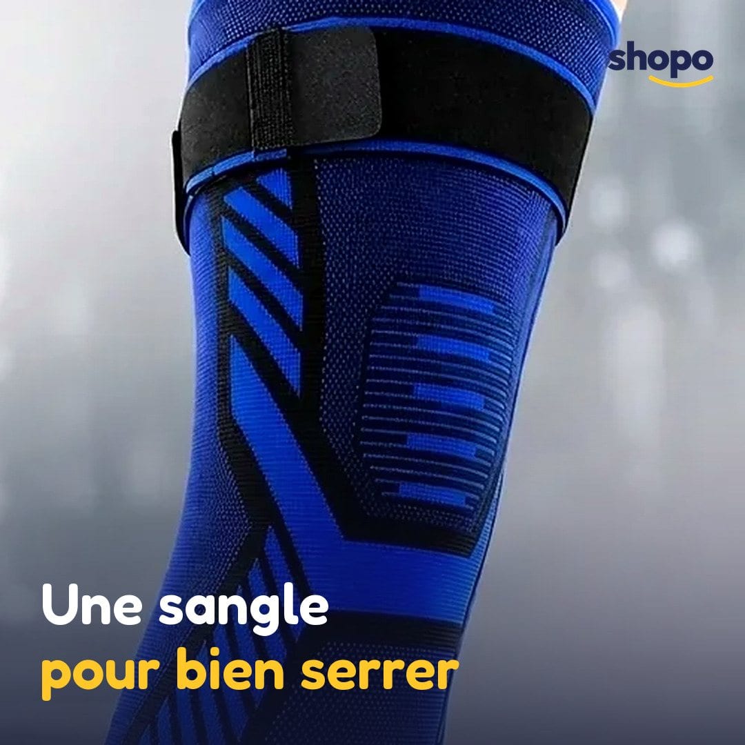 Genouillère de sport longue bleue et noire, photo 4