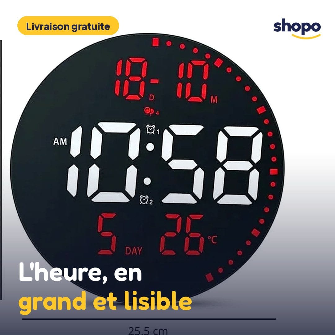 Horloge murale LED JH2560 grand affichage, photo 1