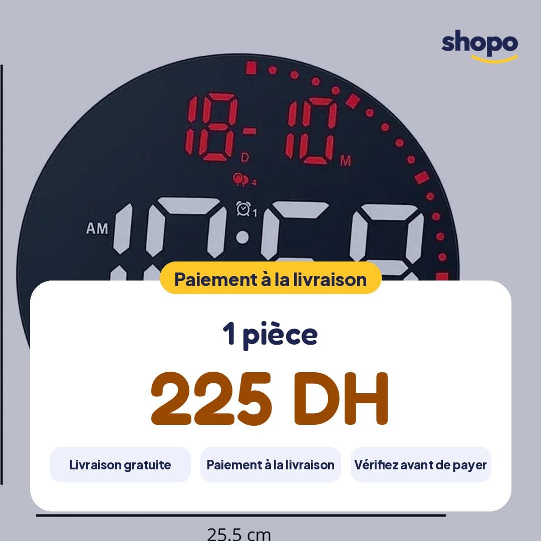 Horloge murale LED JH2560 grand affichage, photo 6