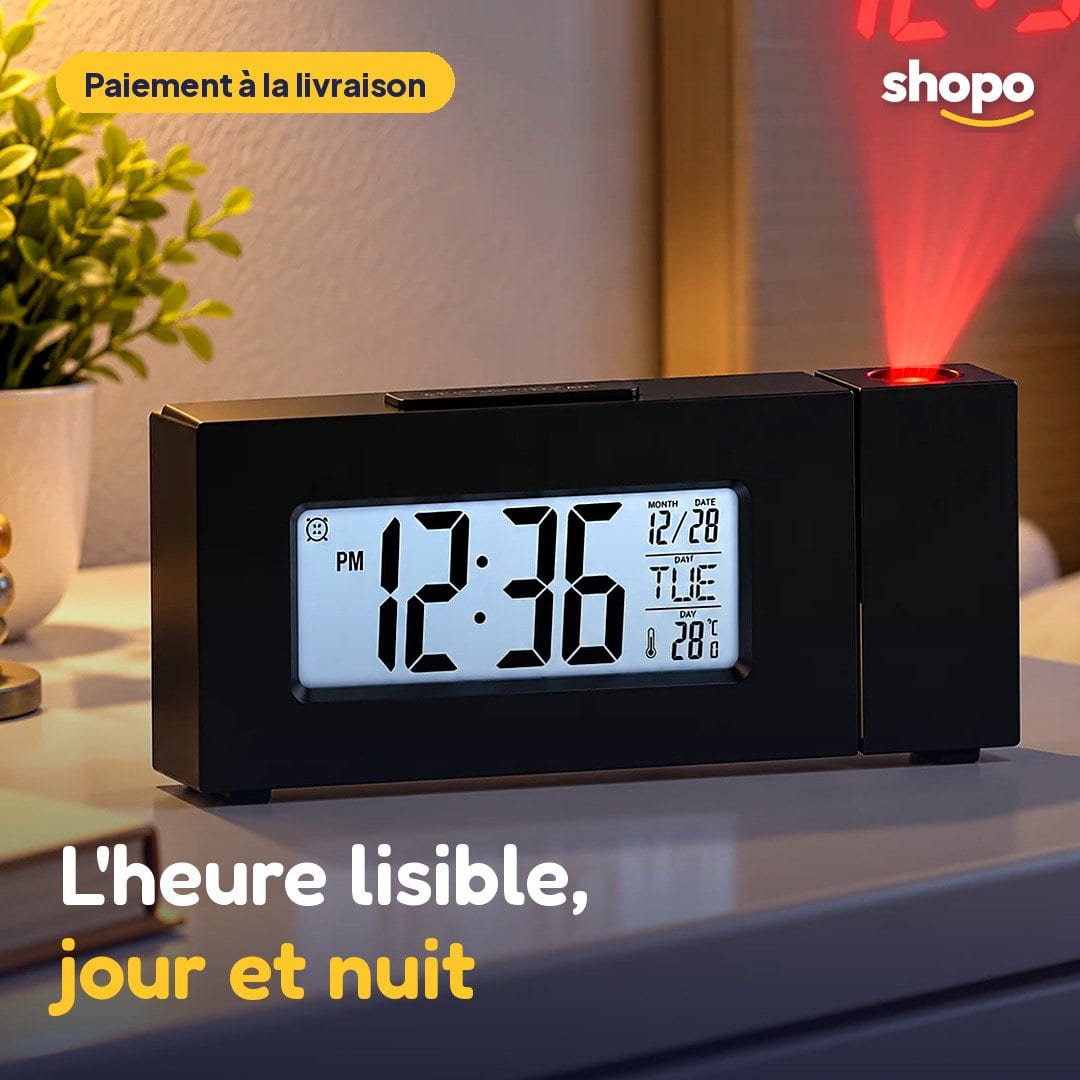 Petite horloge projecteur à écran LCD, photo 1