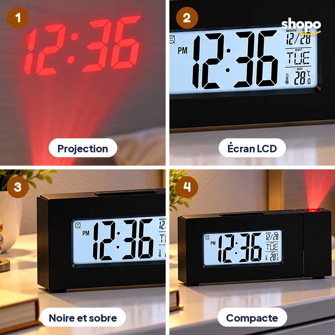 Petite horloge projecteur à écran LCD, photo 3