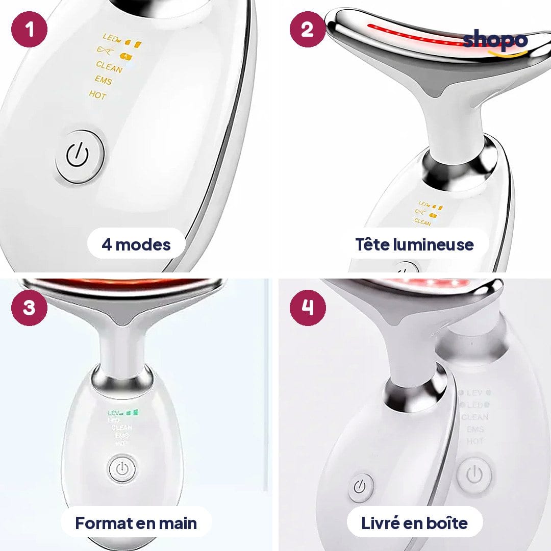 Appareil de massage visage et cou ES-1081, lumière LED, photo 3